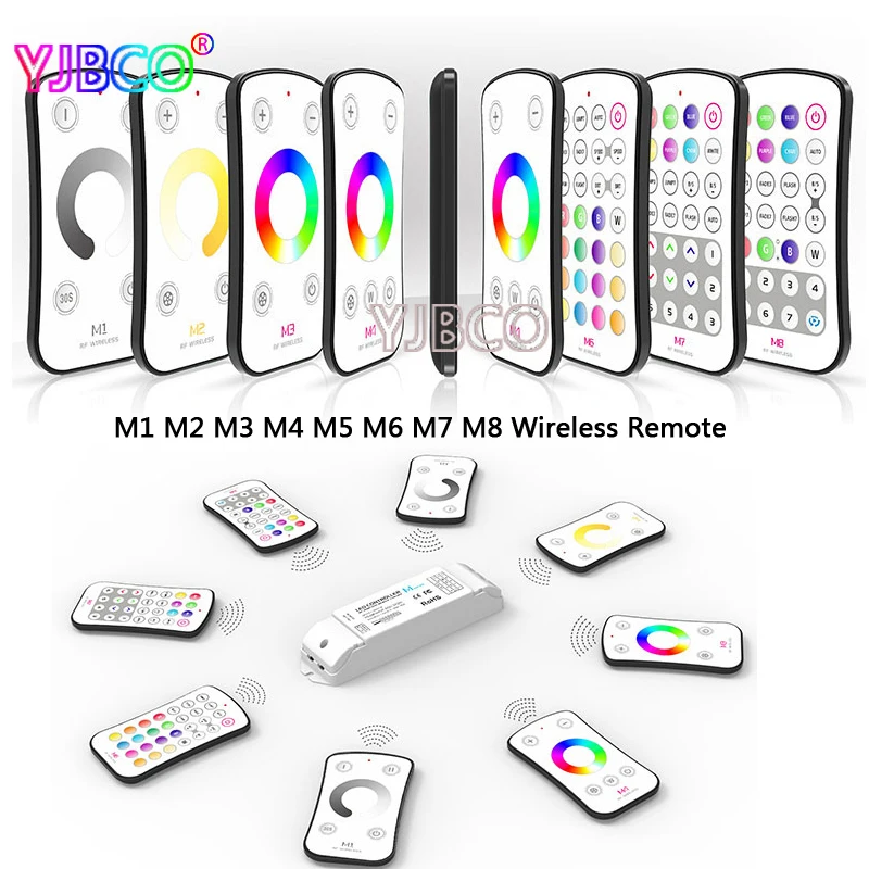 

RF M1 M2 M3 M4 M5 M6 M7 M8 single color CT RGB Remote M4-5A CV Constant Voltage Receiver LED dimmer controller