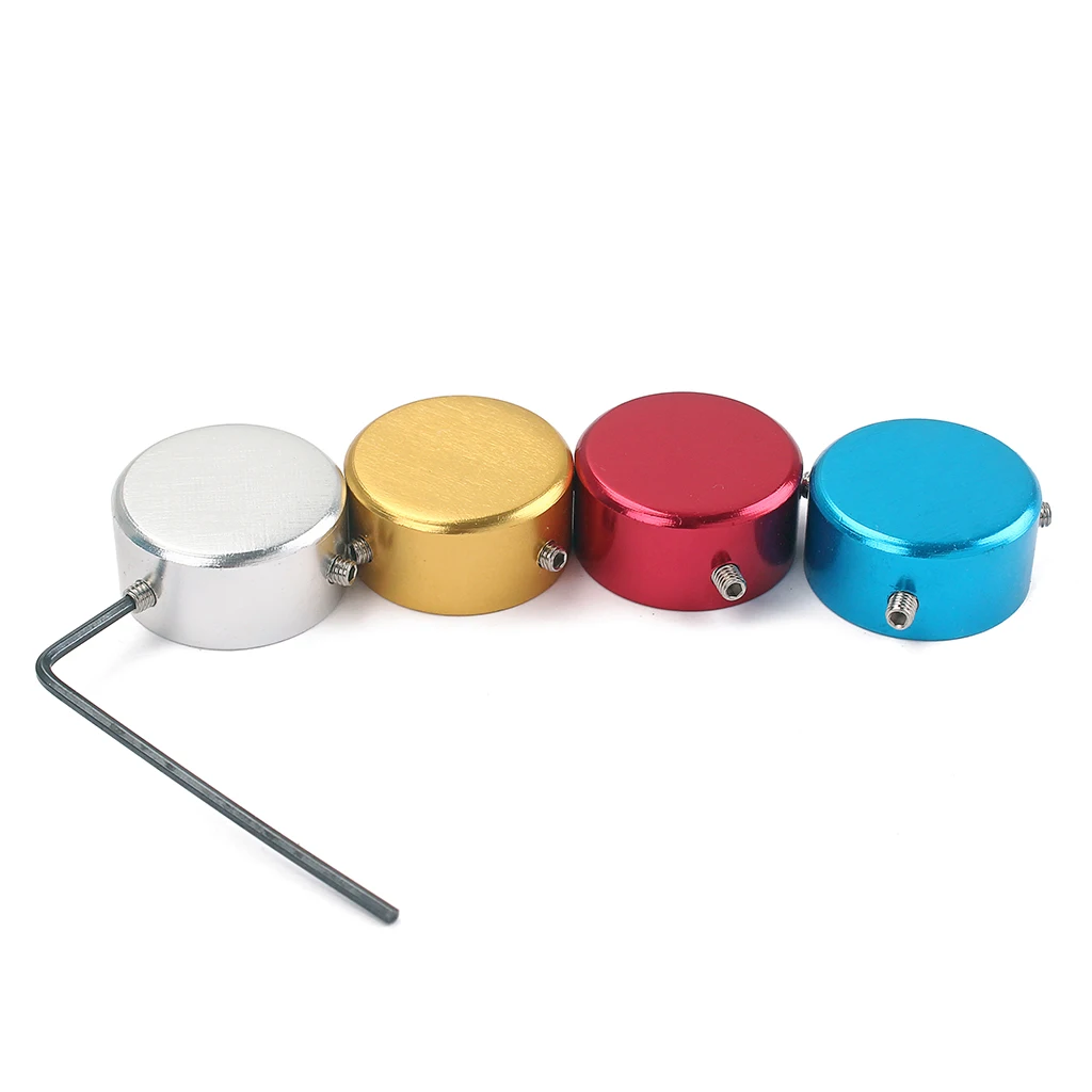 4 Pieces Aluminum Alloy Foot Nail Cap Protection Cap with Wrench for Effect Pedal Parts Accessories