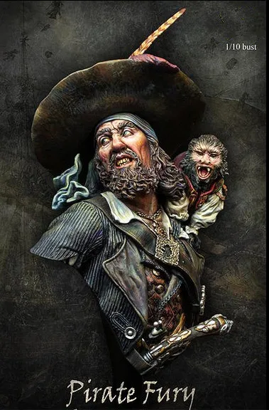 

1/10 Scale Resin Bust Pirate Fury Figure Model Kit Free Shipping
