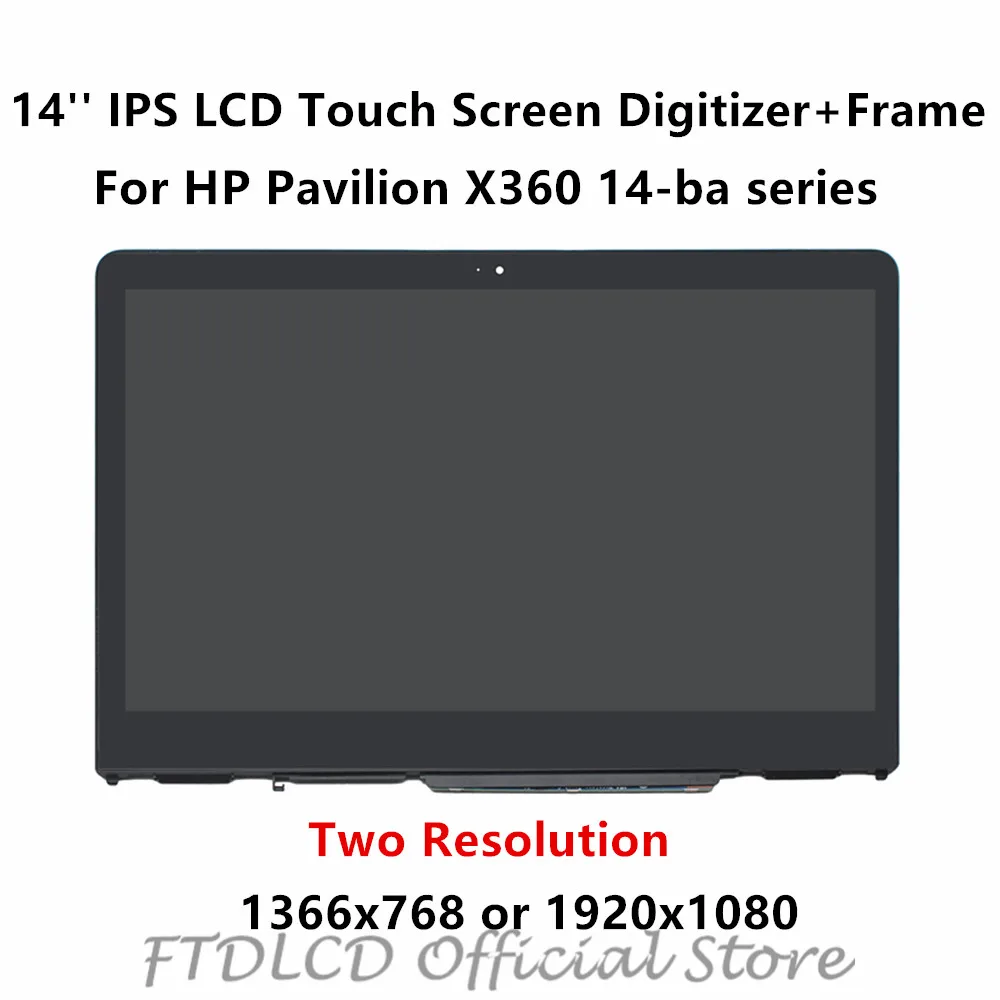 FTD lcd 14 ''ips lcd кодирующий преобразователь сенсорного экрана в сборе+ рамка B140XTN02. E N140HCE-EBA для hp Pavilion x360 14-ba 14-ba100na ba013ca