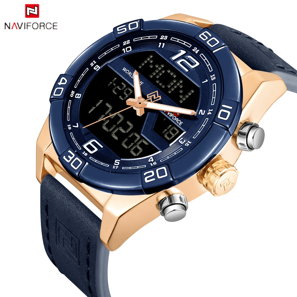 

NAVIFORCE Mens Sports Watches NAVIFORCE Luxury Brand Fashion Men's Waterproof Quartz Clock Man Leather Army Military Wrist Watch
