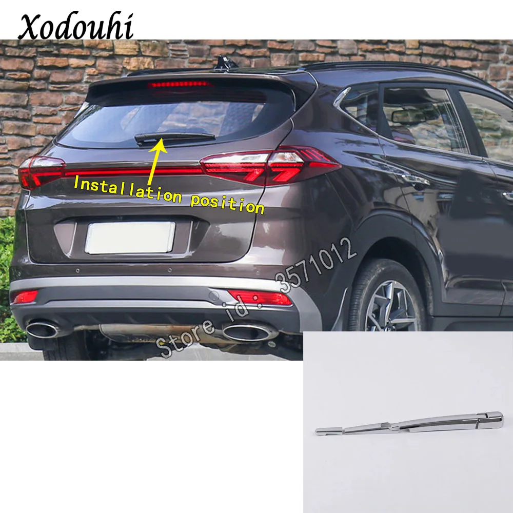 

car detector trims ABS chrome car rear glass wiper nozzle frame trim tail window 4pcs For Hyundai Tucson 2019 2020