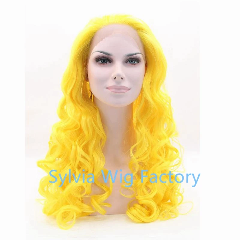 

premium body yellow wig American brazilian for black women synthetic lace front cosplay wig free shipping in sock