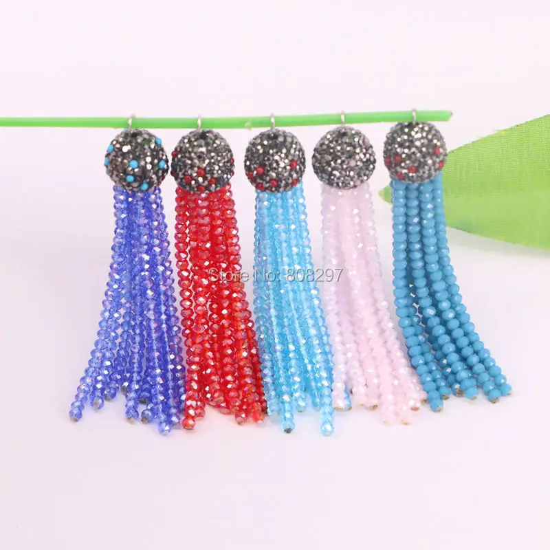 Buy 10PCS Multi Color Crystal Tassel Pendants, Glass