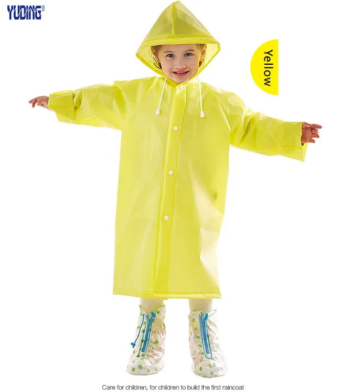 Yuding/дождевик для маленьких мальчиков и девочек, непромокаемый дождевик Толстовка для собак, дождевик, водонепроницаемый дождевик для детей - Цвет: Light yellow