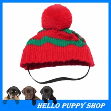 Pet Dog Apparel Winter Warm Knitted Hat Scarf Pom-pom Cap Collar Clothes Costume Free Shipping