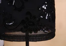BLINGSTORY brand clothes shop newest desinger beading sequin flower black club dress Dropshipping KR3077-5