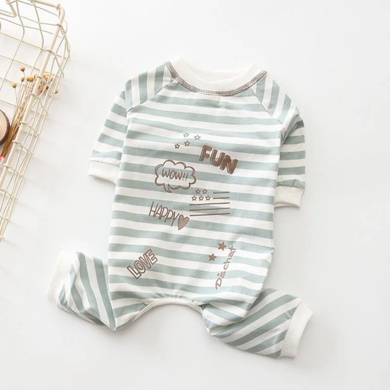 

Dog Jumpsuit Pet Shop Yorkies Clothes Dogs Pajamas Striped Thin Puppy Coat Costume Jacket autumn Pomeranian Z