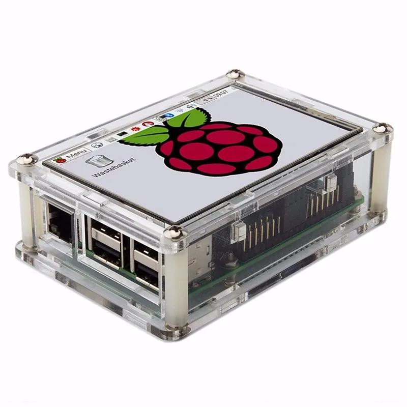 Raspberry Pi 3 Модель B+ 3,5 дюймов модуль ЖК-дисплей сенсорный ЖК-экран с акриловый чехол прозрачный Чехол Поддержка raspberry Pi 3 Модель B