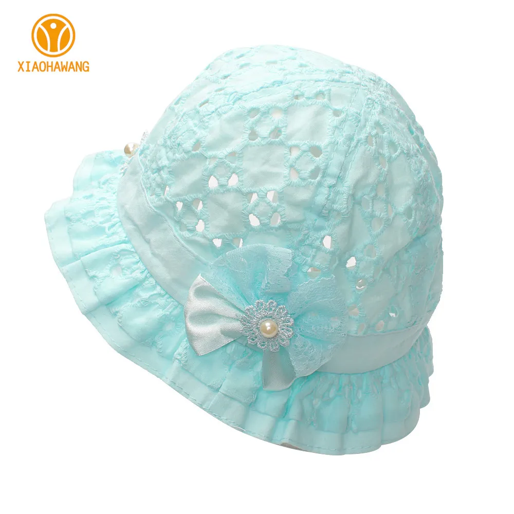 Hollow Bow Baby Girls Caps Cotton Girls Sun Cap Floral Embroidered Fisherm Hats Spring Summer Baby Bucket Hats Girls Accessories (10)