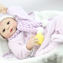 Унисекс новая полностью виниловая Реалистичная кукла-младенец настоящий нежный сенсорный живой живая кукла для мальчиков/девочек DIY подарок 22 дюйма