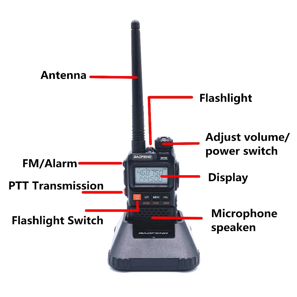 Baofeng UV 3R Plus Walkie Talkie UHF VHF Mini + портативный CB Radio VOX фонарик FM трансивер Ham Amador UV3R|Рации|
