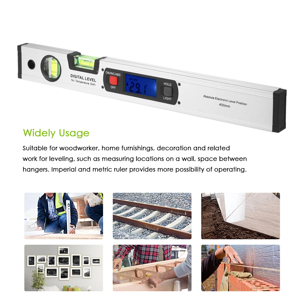 

Digital Angle Finder 0-90 Degrees Spirit Level Angle Meter Inclinometer with Magnets Protractor Ruler Imperial Metric Scales