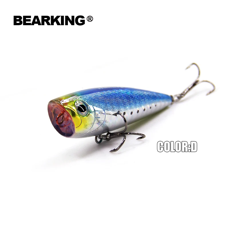 BearKing Hot model  fishing tackle 5pcs/lot A+ fishing lures,hard baits popper 5 assorted colors,popper 60mm 7.0g free shipping