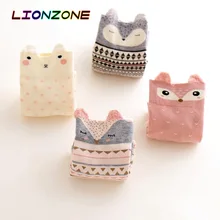 LIONZONE 4 пар/лот Покемон забавные носки, японский стиль Kawaii лиса панда животные чесаный хлопок Sox зимние теплые милые носки для женщин