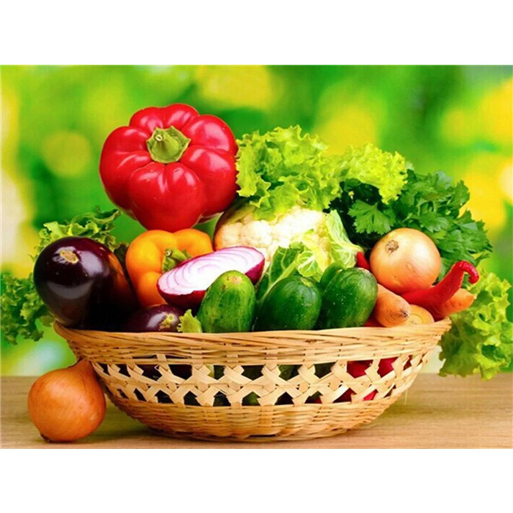 

LI LOYE 5D Diamond Painting DIY vegetable Diamond Embroidery art Round Diamond Mosaic Pasted Cross Stitch Craft Needlework RT834