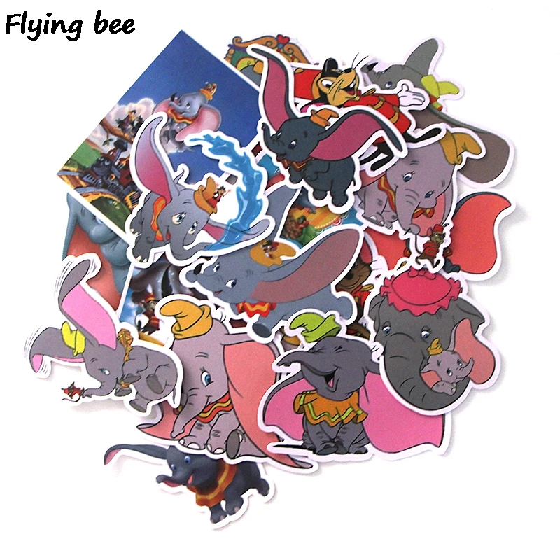 

20sets/lot (13pcs/set) Dumbo Waterproof Stickers for DIY Laptop Luggage Phone Sticker Decoration Free Shipping X0132