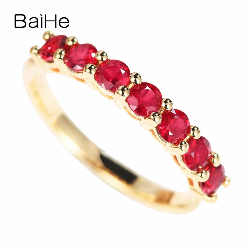 BAIHE Solid 14K Yellow Gold 0.70-0.75ct Certified Round CUT 100% Genuine Natural Rubis Wedding Women Trendy Jewelry fashion Ring
BAIHE Solid 14K Yellow Gold 0.70-0.75ct Certified Round CUT 100% Genuine Natural Rubis Wedding Women Trendy Jewelry fashion Ring