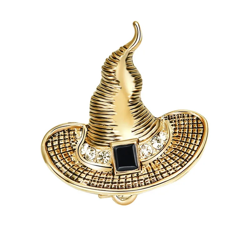 Stylish and Delicate Wizard Hat Design Brooch Retro Trend Style Metal Zircon New Fashion Unisex Coat Jewelry Ornaments | Украшения и