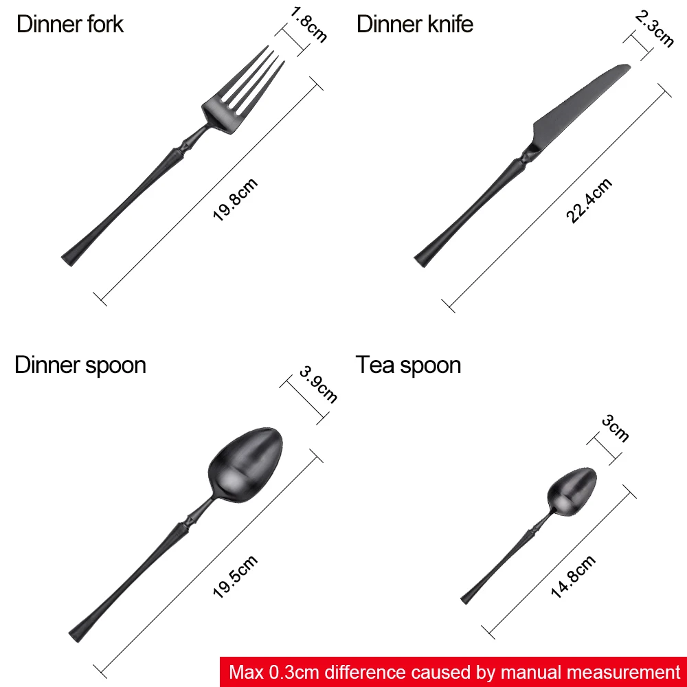 Lekoch матовый черный набор столовых приборов для нержавеющей стали набор посуды вилка нож, ложки набор серебряных изделий набор домашней посуды
