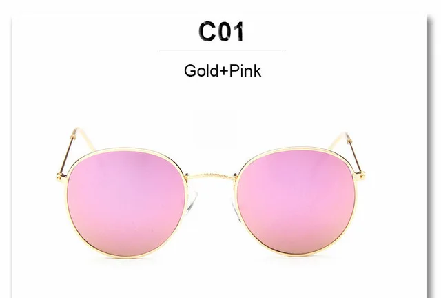 Роскошные круглые солнцезащитные очки для женщин, фирменный дизайн, Ретро стиль, солнцезащитные очки для женщин, женские солнцезащитные очки, зеркальные zonnebril dames - Цвет линз: Pink