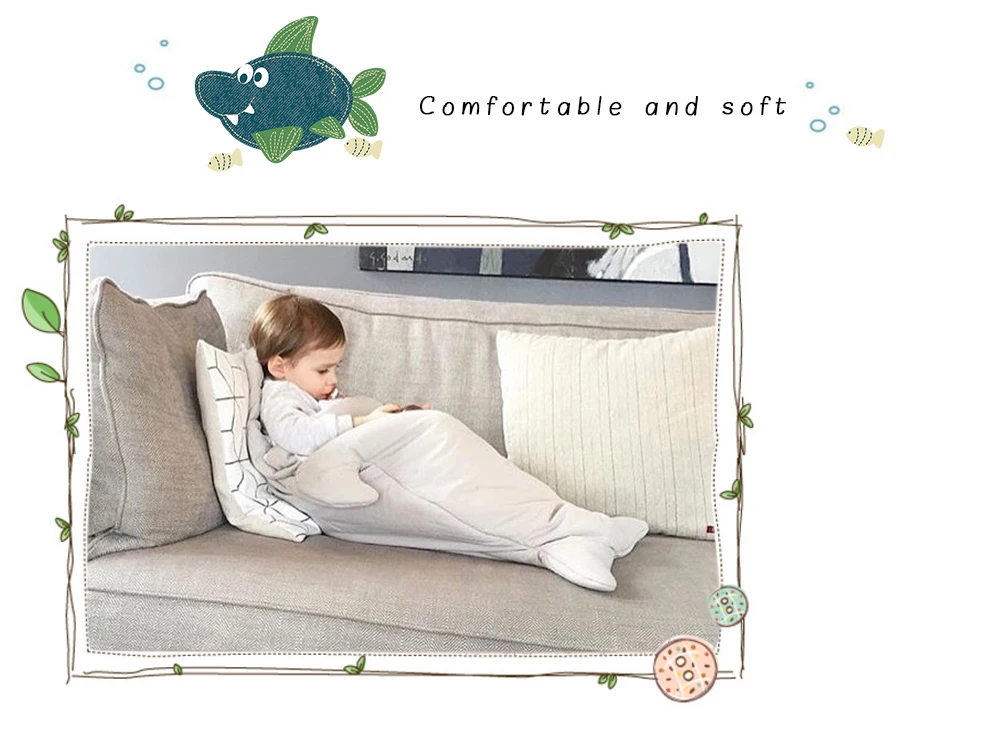 7 цветов спальный мешок для малышей милый мультфильм Акула младенцев спальный мешок мягкие толстые Одеяло Акула для малышей для новорожденных Теплый Пеленальный