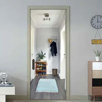 

New Arrival Elegant Sweet Home Door Sticker 3d Self Adhesive Waterproof Deursticker Room Decor Unique Autocollant Porte W176