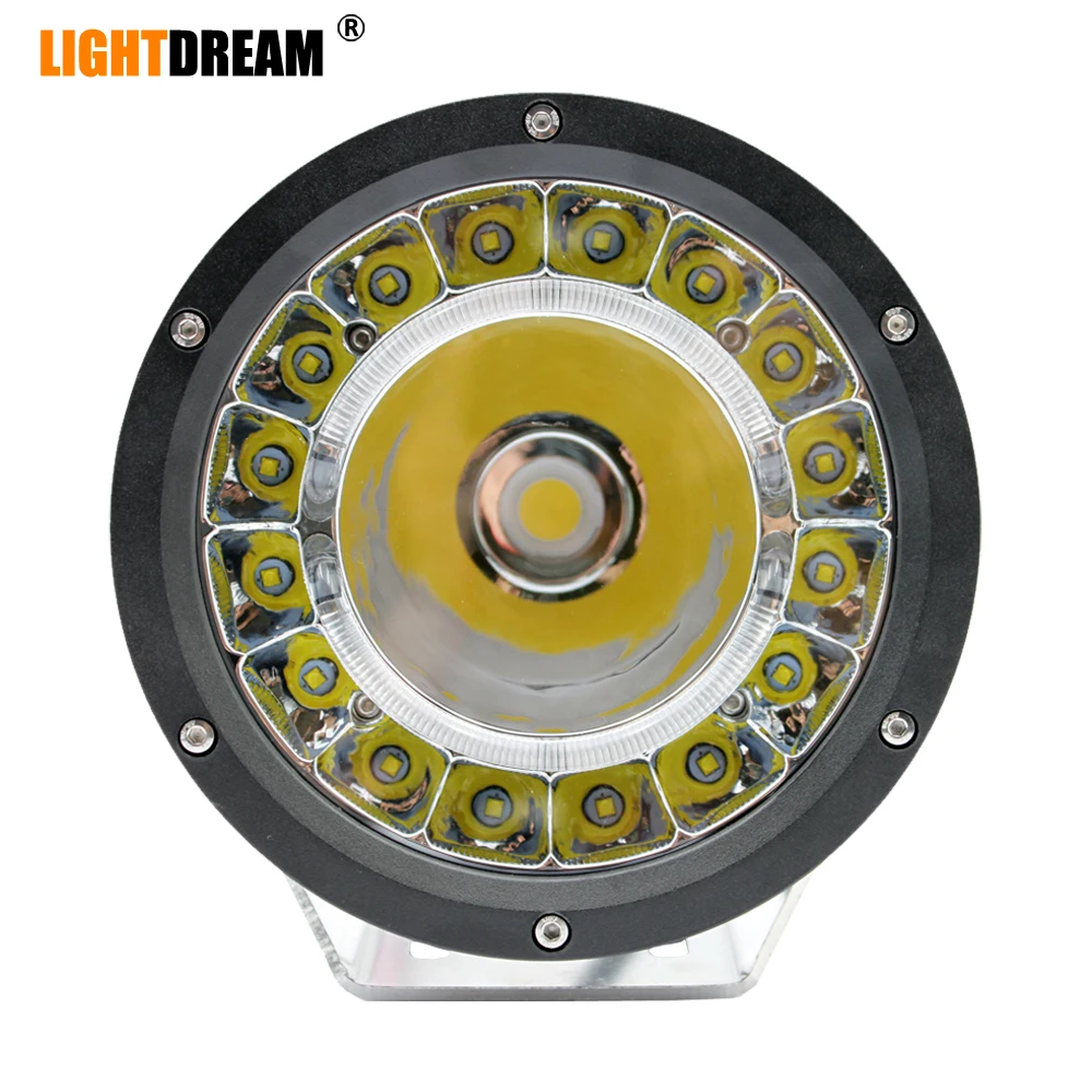 " дюймовый круглый 142 Вт Светодиодная лампа для внедорожных подсветка Высокая ближнего света с DRL крышка примечание 4x4 Автомобильные фары x1pc
