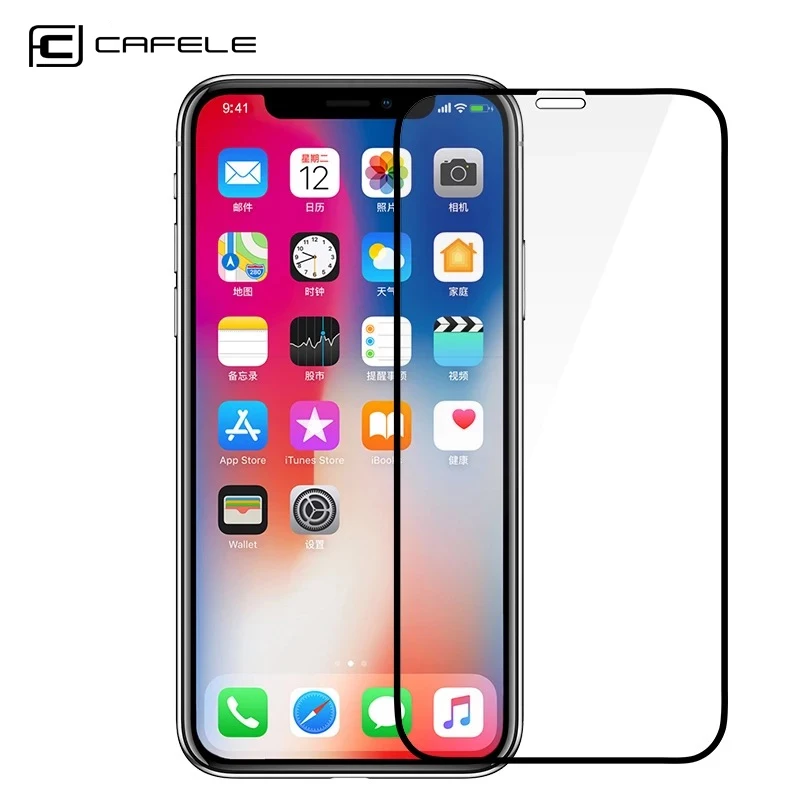 Защитное стекло CAFELE закаленное с полным покрытием для iPhone X XS Max XR 4D защита от