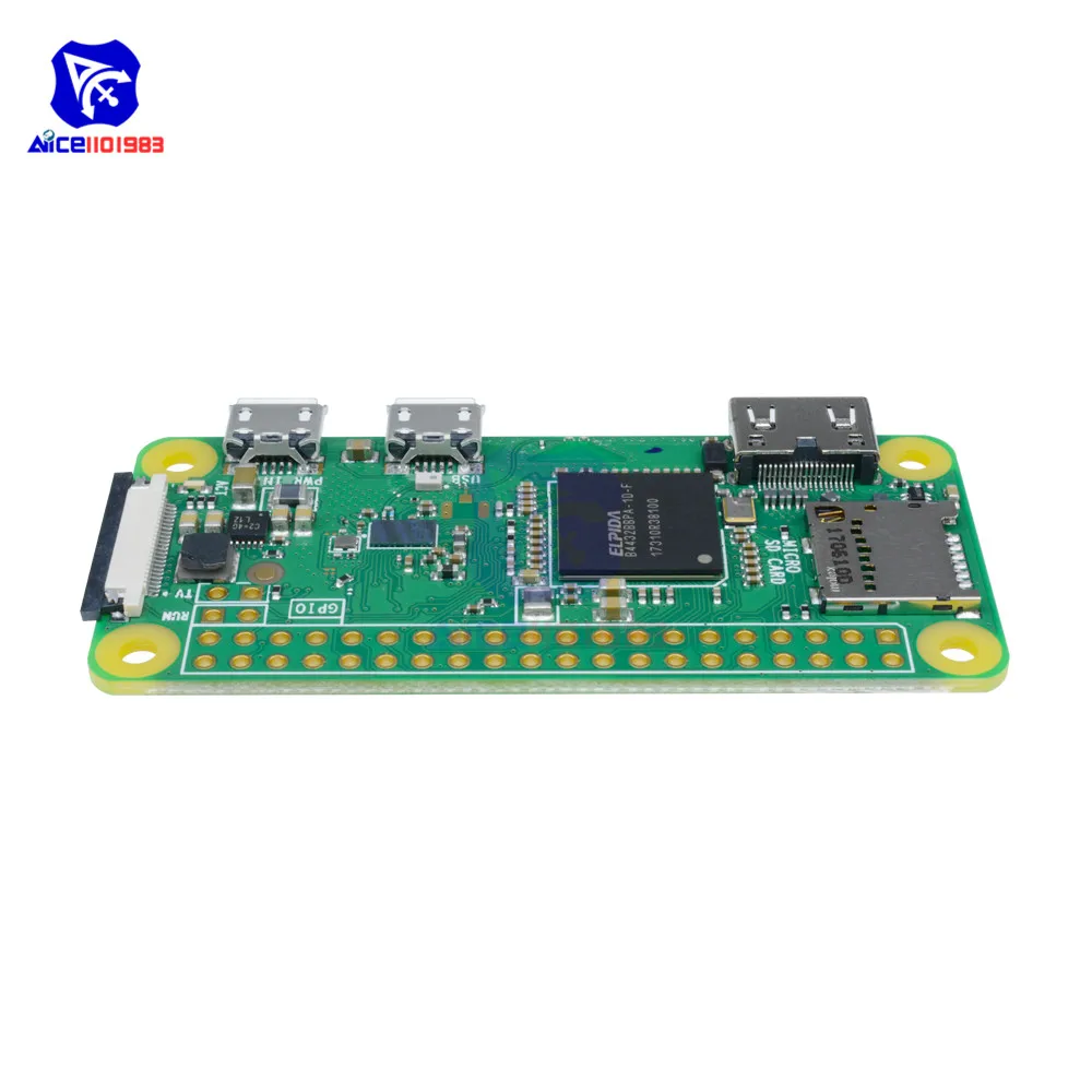 Raspberry Pi Zero W V1.3 1 ГГц 512 Мб со встроенным модулем Беспроводной Wi-Fi и Bluetooth модуль с двойной Micro USB Порты и разъёмы Плата расширения