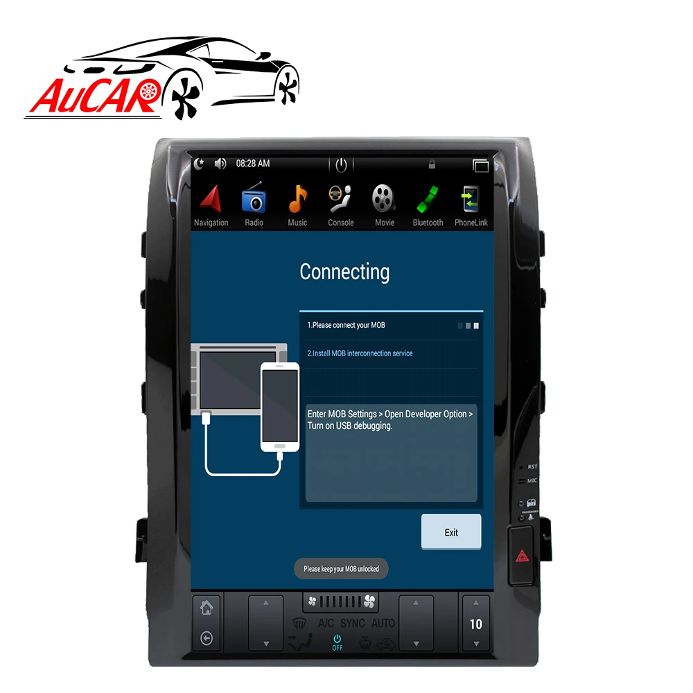 Best 2 DIN Android 8.1 Tesla 16" car radio for Toyota Land Cruiser 200 LC 200 2008 - 2015 1 DIN cassette player autoradio stereo HDMI 5