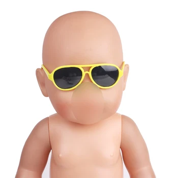 

43 cm Baby dolls accessories new born glasses fashionable sunglasses 6 colors fit American 18 inch Girls doll f449