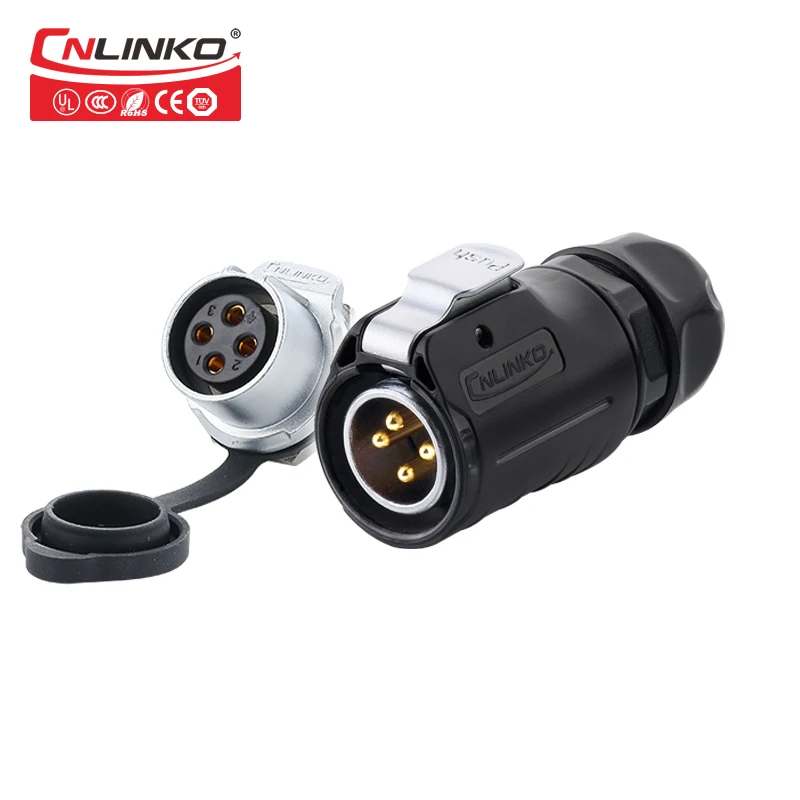 CNLINKO 20A 500V 4 Pin AC DC Мощность Промышленный разъем с разъемом папа муфтовый