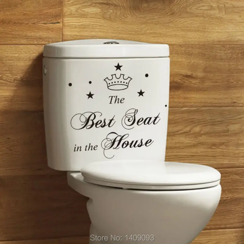 Toilet Words Stickers Home Decor Vinyl Wall Quotes Bathroom Letters
