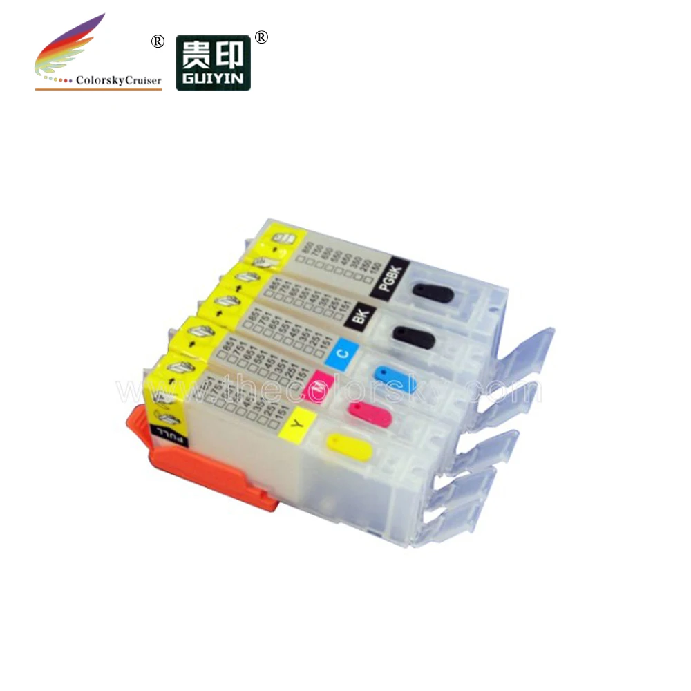 (RCC650-5) многоразовый картридж для Canon Pixma IP7260 MG5460 MX726 MX926 MG6460 MG5560 ix6860 PGI-650 CLI-651 |