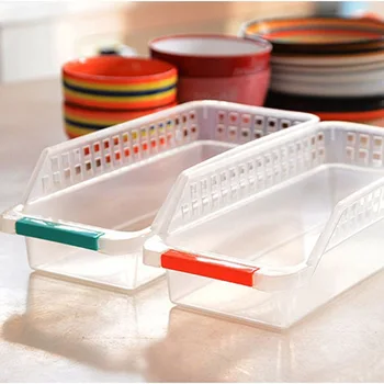 

Kitchen Refrigerator Space Saver Organizer Slide Shelf Rack Storage Holder plastic box