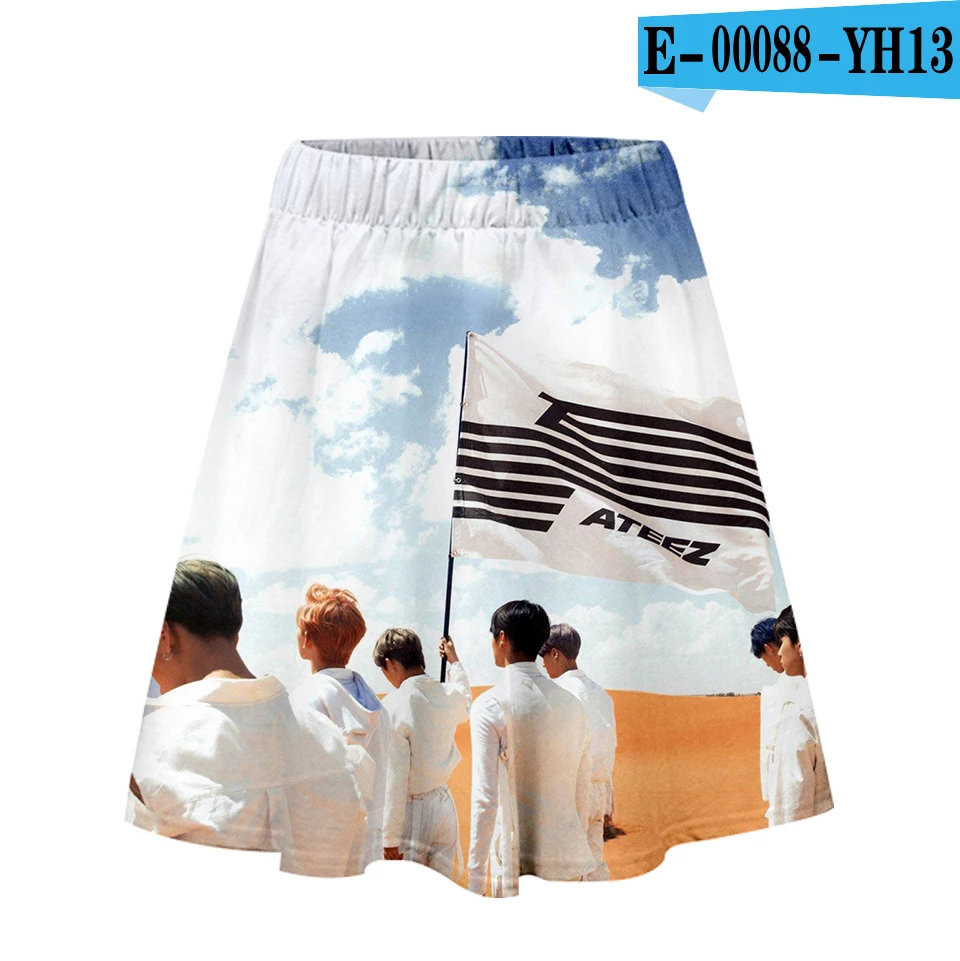 VAGROVSY 3D Kpop ATEEZ юбка женская летняя сексуальная Подростковая Z Fans ATINY Повседневная Harajuku Женская Kawaii Kpop ATEEZ юбка - Цвет: YH06