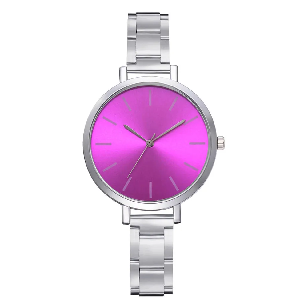 

Rose Red Casual Women Lady Girl Student Wrist Quartz Watch Round Simple Alloy Strap Gift Business LXH