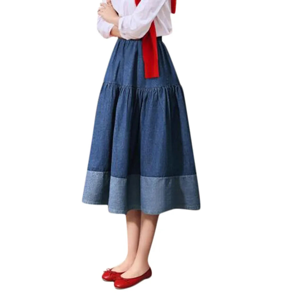 Женская летняя джинсовая юбка с высокой талией, юбки faldas jupe femme shein saia harajuku falda, повседневная юбка, Джокер#50
