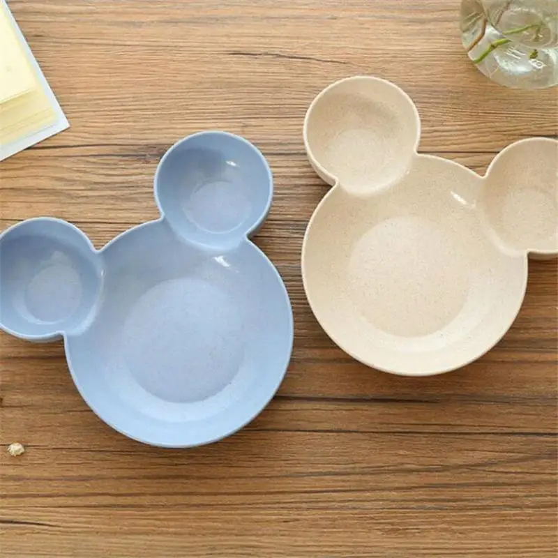 Мультяшная мышка тарелка «Микки Маус» посуда Ланч-бокс Малыш Дети младенец ребенок миска для кормления риса пластиковая тарелка для закусок посуда