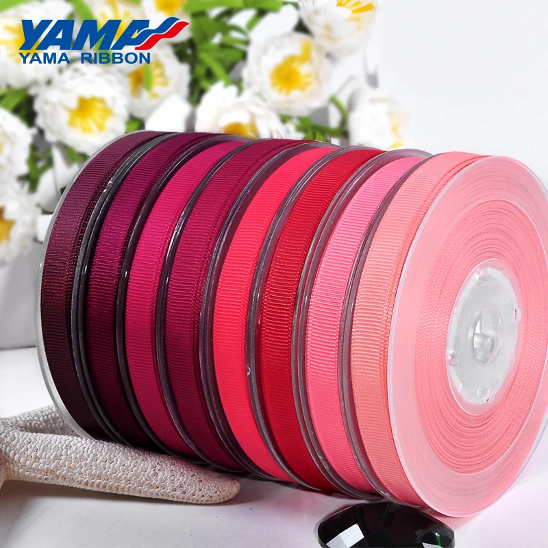 YAMA 25 28 32 38 мм 100 ярдов/партия красные розовые ленты крупнозернистая ткань