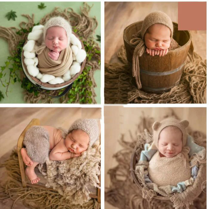 Newborn Baby Layer Photography Prop AMOS and SAWYER Solid Fabric Wrap/Layer Robin's Egg