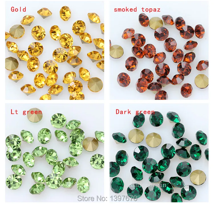 144/1440p ss16 Round color pointed foiled back czech crystal Nail Art rhinestones jewels shoes repair Glass strass chatons stone