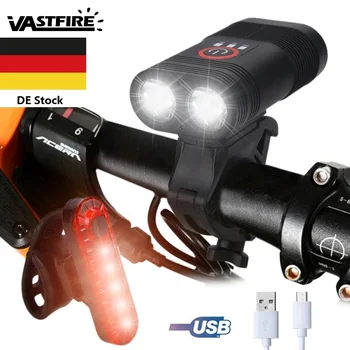 

DE STORE MTB Bike light 4 MODE Powerful Lumens Road Cycling Safety Bicycle light With Rechargeable Battery Cycling Front Light
