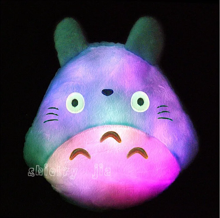 1 шт. Kawaii Тоторо Led светящаяся плюшевая подушка прекрасный Тоторо игрушка свадебный подарок для детей прекрасный Рождественский подарок на день рождения