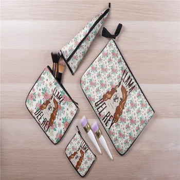 

Makeup Bag Cosmetic Case Storage Fashion Cosmetic Bag For Make Up Four-piece Printed Alpaca Beautiful K518