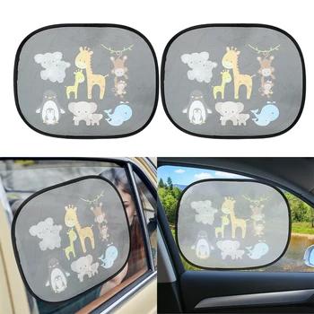 

LEEPEE 2Pcs Windshield Shade Car Curtain Side Window Screen Sunshades Auto Sun Shades Protector Windscreen Cover Car-styling