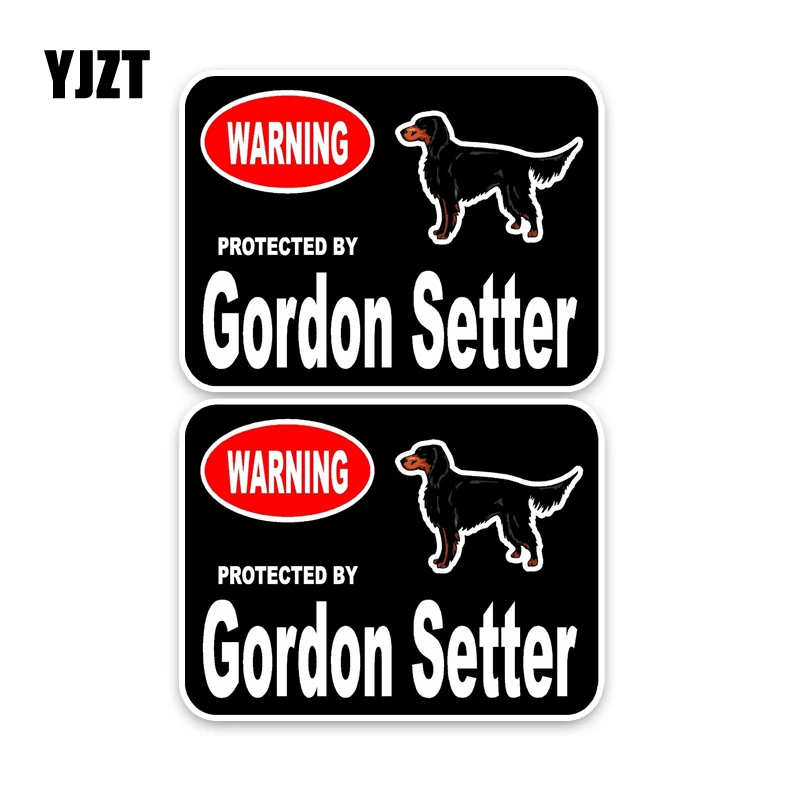 YJZT 15*11.4CM 2X Gordon Setter Guard Dog Reflective Lnterest Car Sticker C1-4415 | Автомобили и мотоциклы