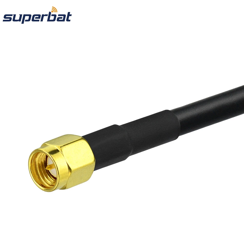 Superbat SMA Male to Plug Straight Connector Adapter RF Pigtail Coaxial Cable RG58 1M Wireless LAN External Antenna