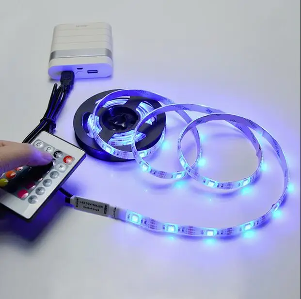 Светодиодная лента USB 5 В постоянного тока 1 м 2 3 4 кабель SMD 2835 питание клавиши 24